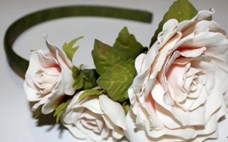 Отличный ободок с розами из фоамирана: 11 шагов