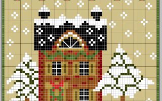 Схема новогодней вышивки крестом: уютно украшаем дом