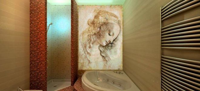 Декоративное панно из плитки в ванной: неповторимость интерьера