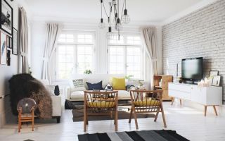 Скандинавский стиль в квартире: красивая мебель для гостиной