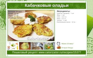 Рецепты диетических оладий из кабачков: калорийность и ингредиенты