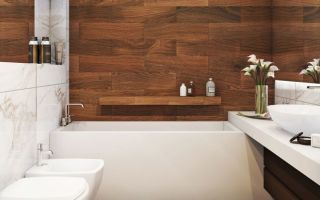 Главных 4 особенности плитки под дерево в ванной
