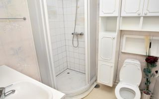Душевая кабина в маленькой ванной комнате: 33 фото