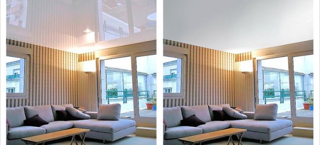 Как понять какой потолок лучше: глянцевый или матовый