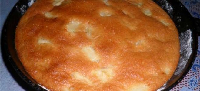 Румяная шарлотка на сковороде за 45 минут