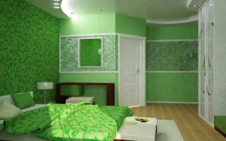 Красивый дизайн спальни в зеленых тонах: фото и 3 варианта отделки